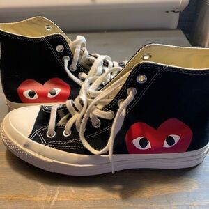 COMME des GARCONS PLAY Converse Chuck Taylor High Tops in Black 7 m 9 w